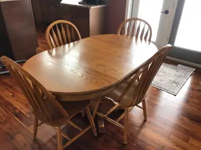 Oak Dining Table & Chairs, View more