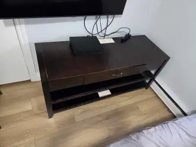 55" Dark Wood TV Stand with Drawer, View more