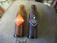 1930s ORANGE CRUSH BROWN CRINKLE BOTTLES $20 EA. 7 OUNCE SIZE