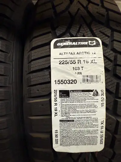 Brand New General Altimax Arctic 12 Winter tires. 225/55/19 retails for $1100. Pickup only.