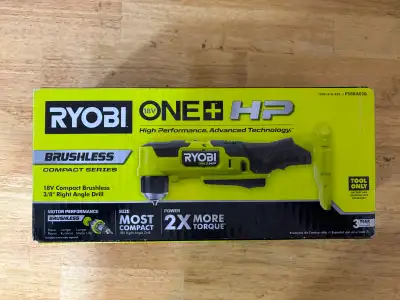 RYOBI 18V Brushless Compact 3/8 Right Angle Drill. Sells $178, View more