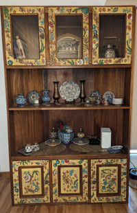 Large Vintage Corner Cabinet (Hand painted)