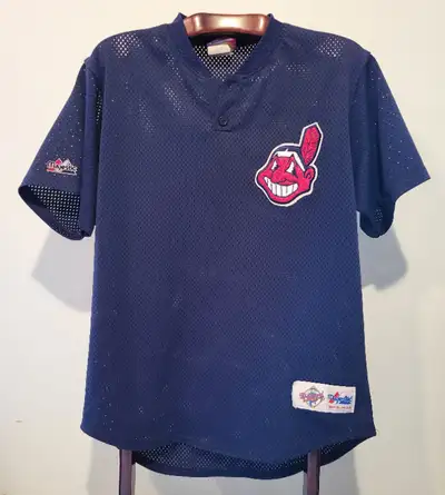 MAJESTIC DAVID JUSTICE CLEVELAND INDIANS BATTING PRACTICE JERSEY, View more