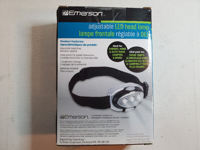 Emerson adjustable LED head lamp 2 settings used/lampe frontale dans Autre  à Ouest de l’Île - Image 2