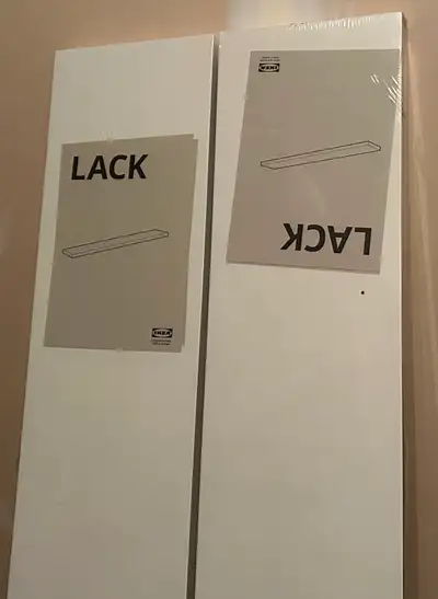 Two (2) IKEA Lack White Wall Shelves (Large Size), View more