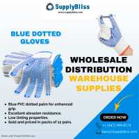 Upgrade Your Grip Game with Our Blue Dotted PVC Cotton Gloves