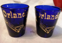 2 VINTAGE LIBBEY COBALT BLUE ESPRESSO CUPS GOLD GILT ORLANDO