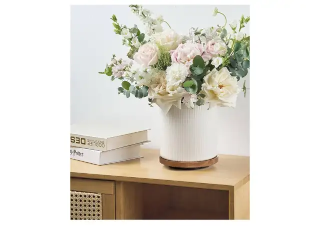 White Porcelain Utensil Crock with Rotating Wooden Base in Kitchen & Dining Wares in Ottawa - Image 6