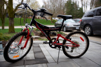 Bicycle - boys - red/black - dual shock, 5 speed, seat 26" min