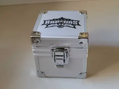 Toronto Raptors 10th Anniversary Aluminum Mini Jewelry Case with Black Velvet Lining 3.5 x 3.5 x 3.5...