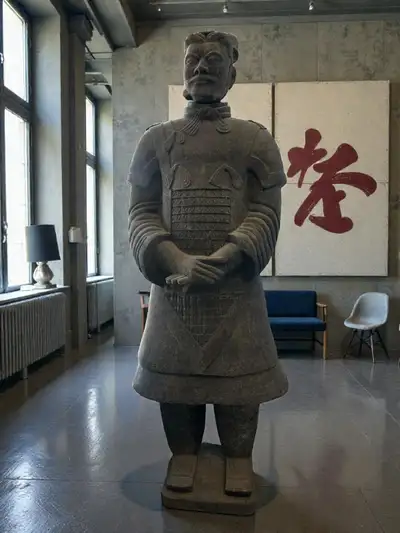 RARE VINTAGE TERRACOTTA WARRIOR STATUE – GENERAL (STANDING), View more