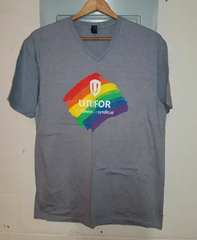 Unifor the Union Rainbow Gay Pride Tshirt LGBTQ+ size XL, View more