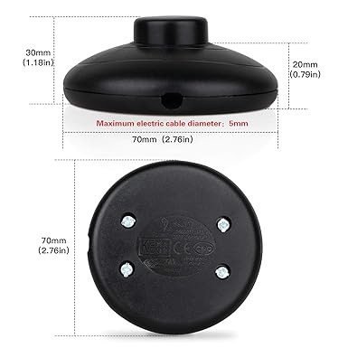 Set of 3 Lamp Foot Pedal Switches, Black / Round, Brand New in Indoor Lighting & Fans in Barrie - Image 3