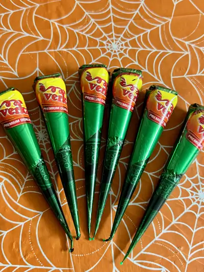 Fresh Verka Natural Henna Cones available — perfect for temporary body art, parties, weddings, festi...