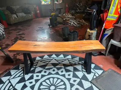 Live edge birch bench, View more