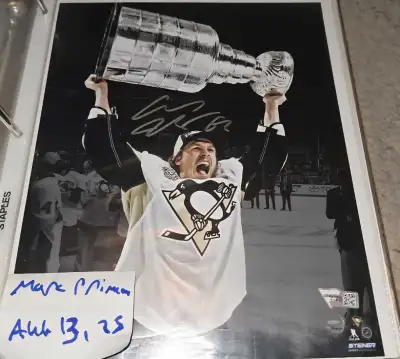 Carl Hagelin signed 8x10 photo COA Penguins Hockey, View more