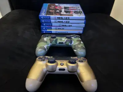 2 PS4 Controllers & 5 Games, View more