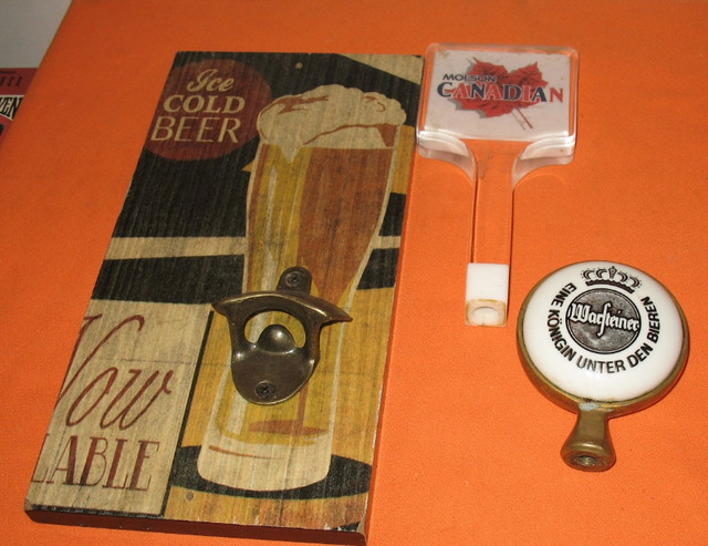 Beer Tap Handles & Bottle Opener Bar Items 1 German Warsteiner in Arts & Collectibles in Edmonton