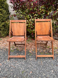 Antique Solid Wood Folding Chairs 