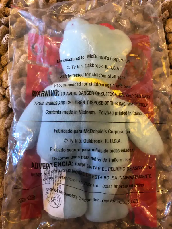 2004 MCDONALD’S TY TEENIE BEANIE BEAR - BIG RED SHOE THE BEAR -62863262582657121