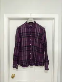 Burberry London Purple Check Casual Shirt RARE XL