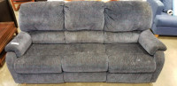 Blue 3 SEATER RECLINER COUCH UPHOLSTERED