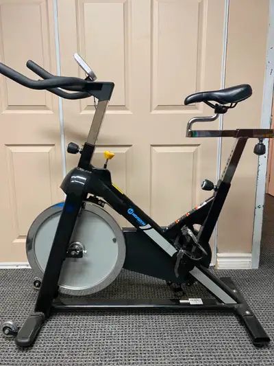 Model: Horizon S3+ Indoor Cycle Spin Bike. LCD display console that tracks time, speed, distance cal...