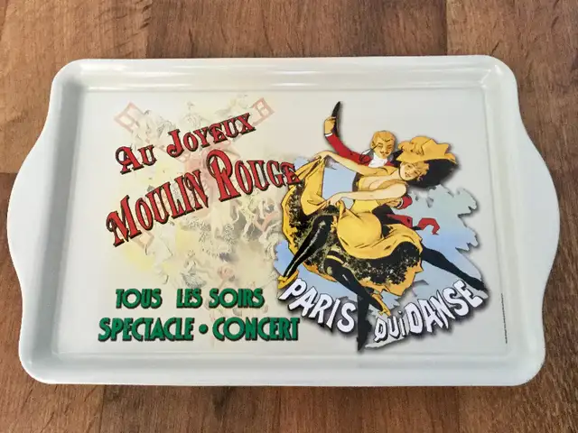 PLATEAU STYLE VINTAGE MOULIN ROUGE METAL TRAY FRANCE PARIS628637336290591214