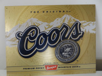 ORIGINAL COORS BANQUET BEER TIN METAL BAR SIGN 16" x 12 1/2"