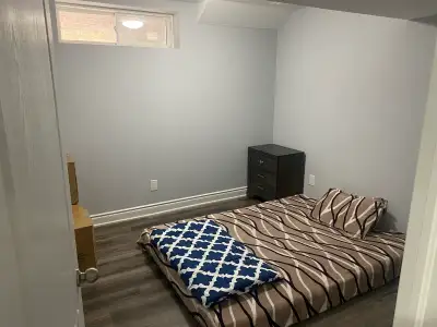 1 bedroom basement separate entrance separate laundry near store,school and bus stop.
