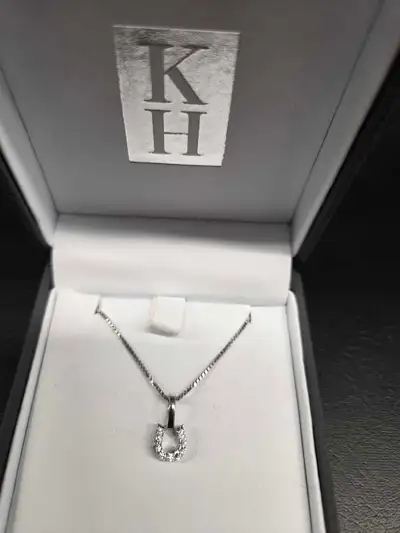 Silver Horseshoe Necklace, View more