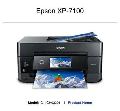 Epson XP7100 Printer plus ink , View more