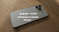 Very MEMORABLE 613 phone numbers 613-X77-7777 for sale