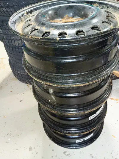 4 17" rims and tires(separated) $100. Rims-- bolt pattern 5x114.3 Center hub 64.1mm From Honda $100...