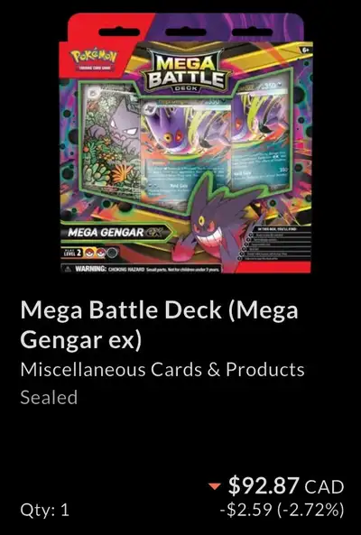 Pokemon Sealed Mega Battle Deck (Mega Gengar EX), View more