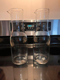 2 X glass carafes new 
