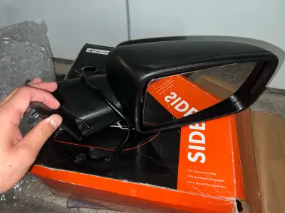 Brand new passenger side mirror, never used. Perfect replacement part for trucks or cars. The mirror...