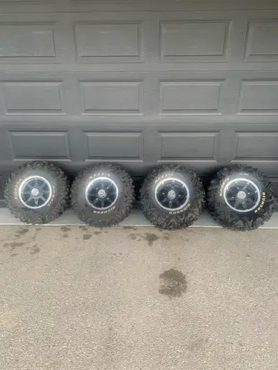 BIGHORN MAXXIS TIRES / RAISED WHITE LETTERS / 6 PLY 26 X 9 R12 - FRONT / QTY 2 26 X 12 R12 - REAR /...