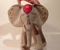 Home Decor Linen Stuffed Elephant