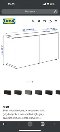 Ikea besta shelf unit with doors 