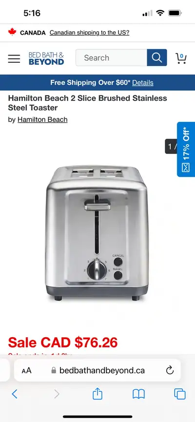 Brand new in box Hamilton Beach Stainless Toaster, View more