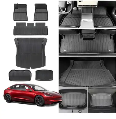New in box! Foronetry Floor Mats for 2024 Tesla Model 3 Highland, All Weather TPE Cargo Liner Floor...