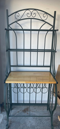 Metal and wood plant stand 
