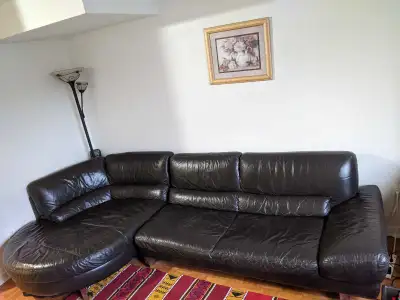 Original Leather Sectional couch!, View more