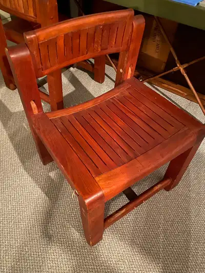 Handcrafted cedar wood chairs, View more