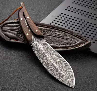 HUNTING DAMASCUS KNIFE NEW, View more