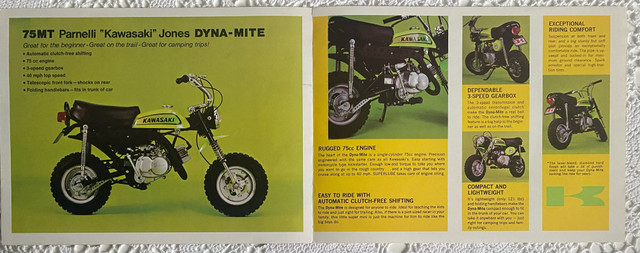 1970s Kawasaki 75MT Dyna-Mite Original 4 Pg Dealer Brochure in Arts & Collectibles in North Bay - Image 2