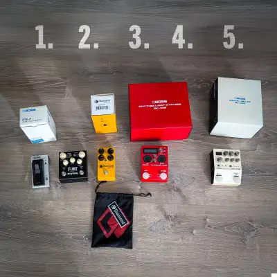 1. Boss FS-7 Dual Footswitch: SOLD 2. Strymon Flint V2: SOLD 3. Diamond Compressor V2: $240 4. BOSS...