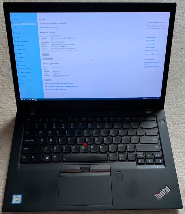 Lenovo ThinkPad T470s in Laptops in Markham / York Region - Image 2