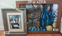 Decor: painting, frame, carvings. $15-$60. prices in pictures. F